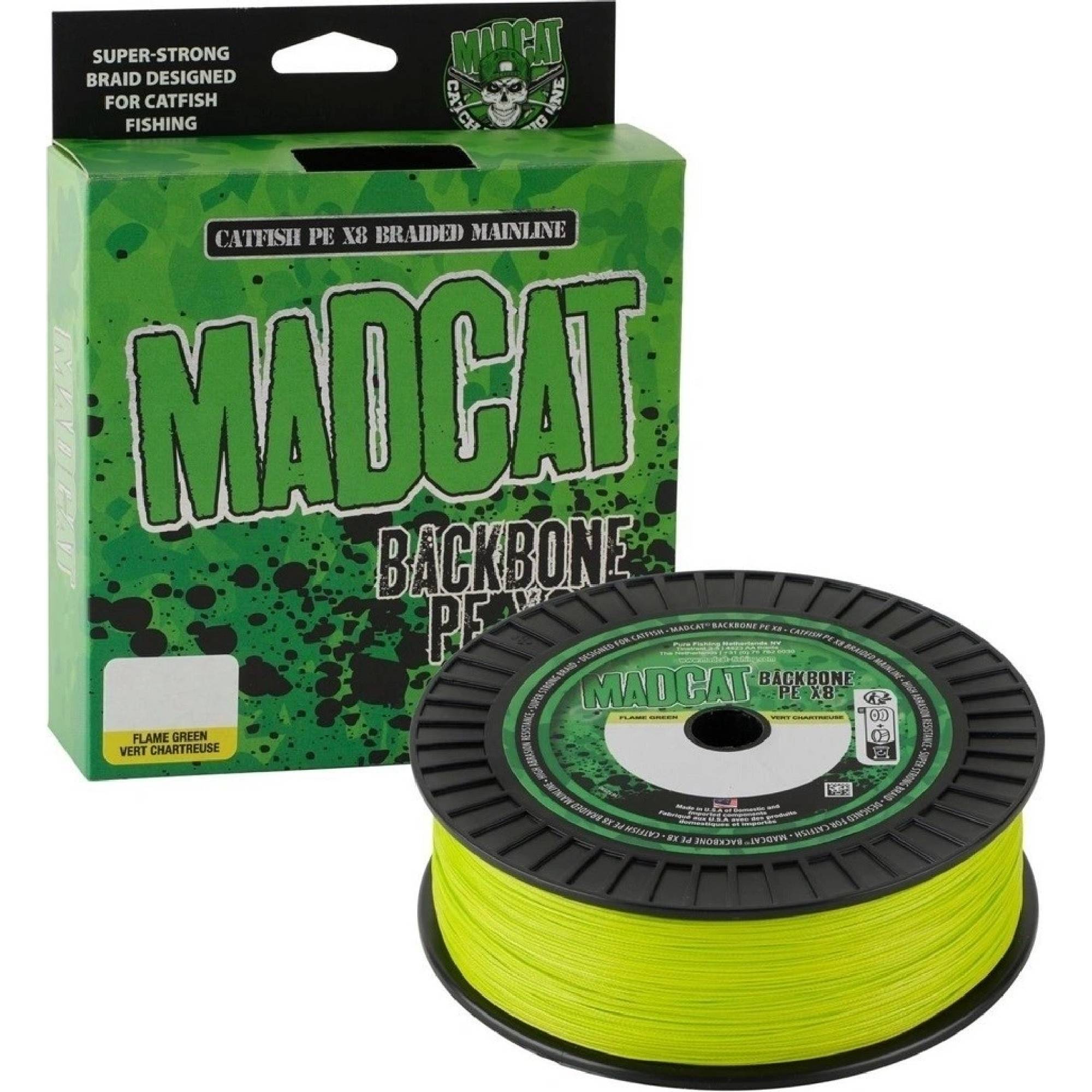 Madcat pletená šnúra backbone pe x8 chartreuse 300m 0,55mm 72,7kg