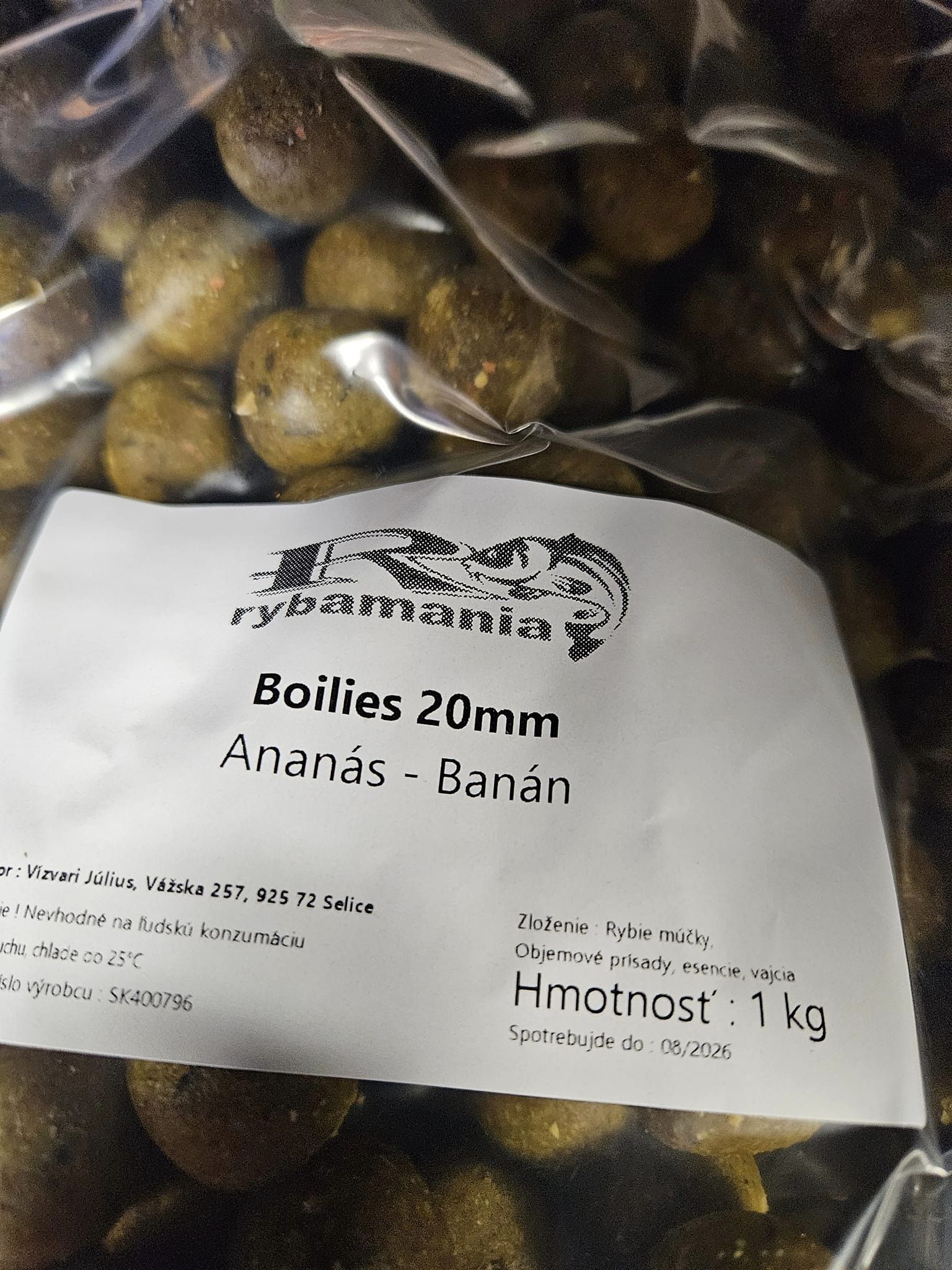 AQUABOILIES RYBAMANIA 1KG ANANÁS-BANÁN